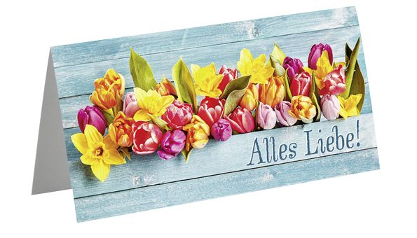 Grusskarte Frühlingsblumen Alles Liebe