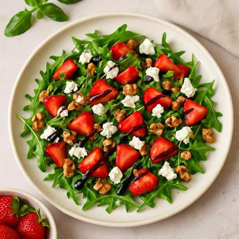 Rucola Erdbeer Salat mit Feta