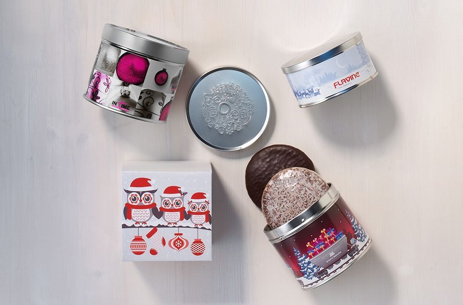 Individualisierte Dosen mit Lebkuchen