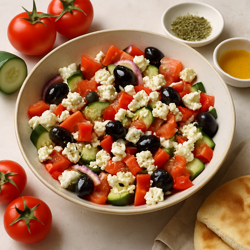 Griechischer Salat mit Feta & Oliven