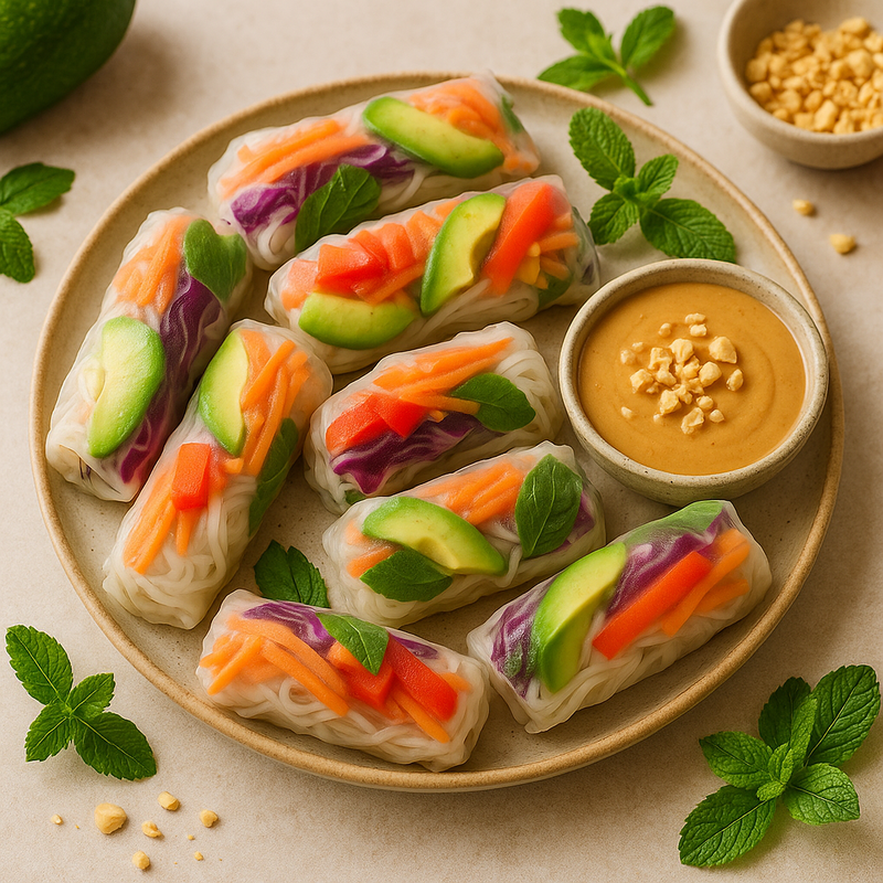 Sommerrollen mit Erdnuss-Dip