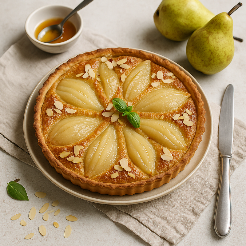 Birnen-Tarte mit Vanille & Mandeln 