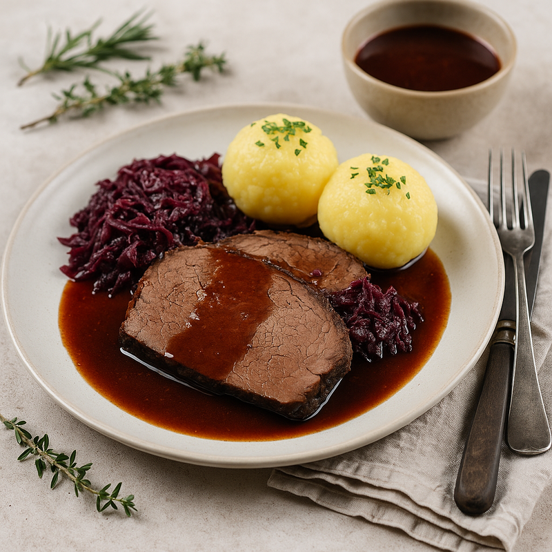 Rinderbraten mit Rotweinsauce